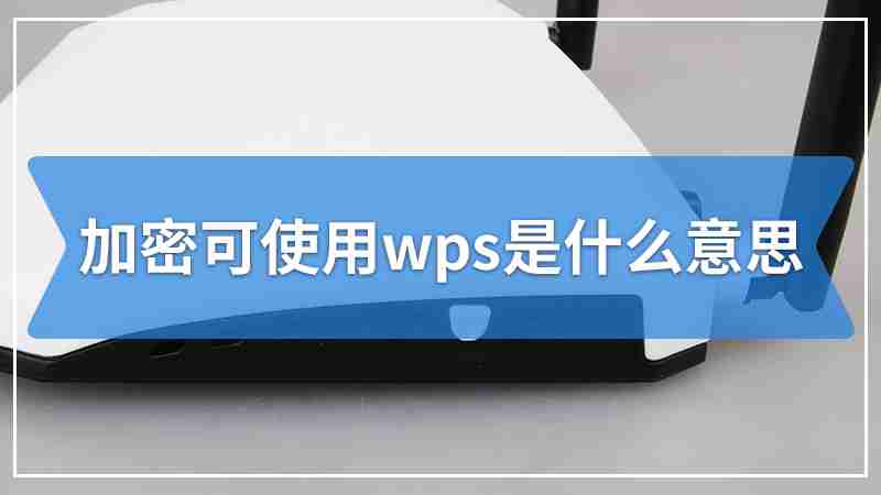 加密可使用wps是什么意思